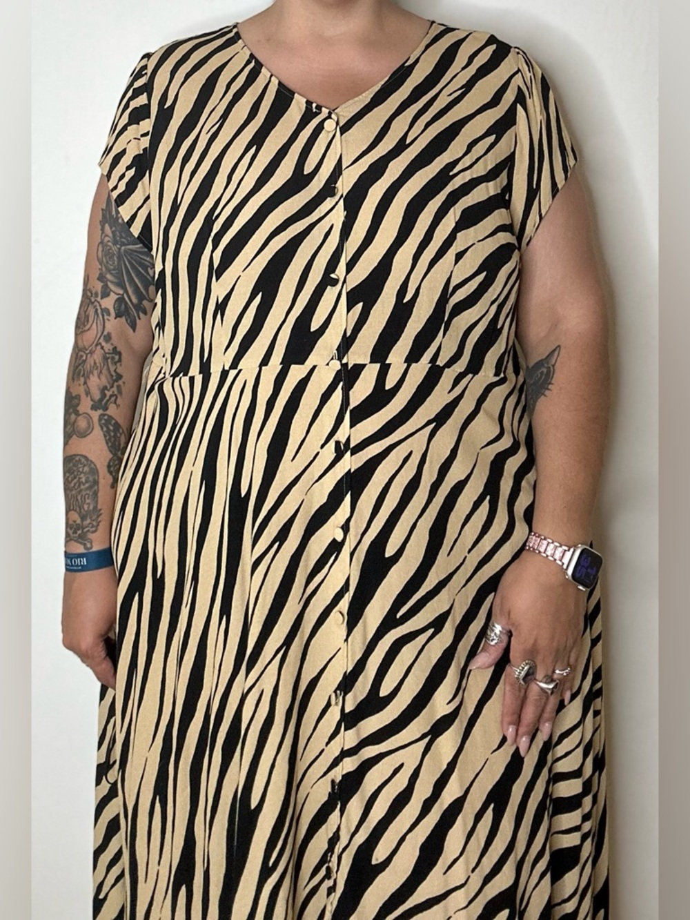 Talbots Plus Size Animal Print Maxi Dress Size 18